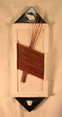 Raven Blackware Pottery- Willow and Quartz Wall Hanging