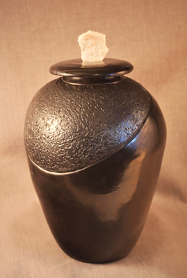 Raven Blackware Pottery - Quartz Lidded Pot