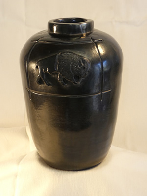 Raven Blackware Pottery - Bison Pot