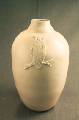 Raven Blackware Pottery - Owl Pot