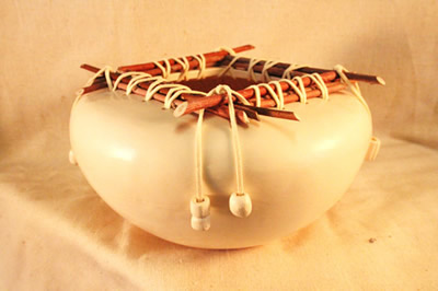 Raven Blackware Pottery- Red Willow Bowl